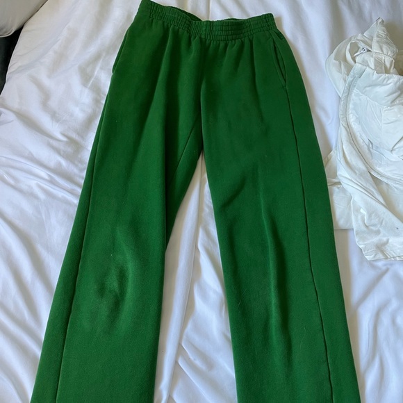 TNA Pants - TNA cozy fleece , green straight pant